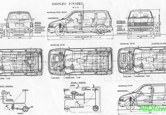 Chrysler Voyager (Крайслер Вояджер) - чертежи (рисунки) автомобиля